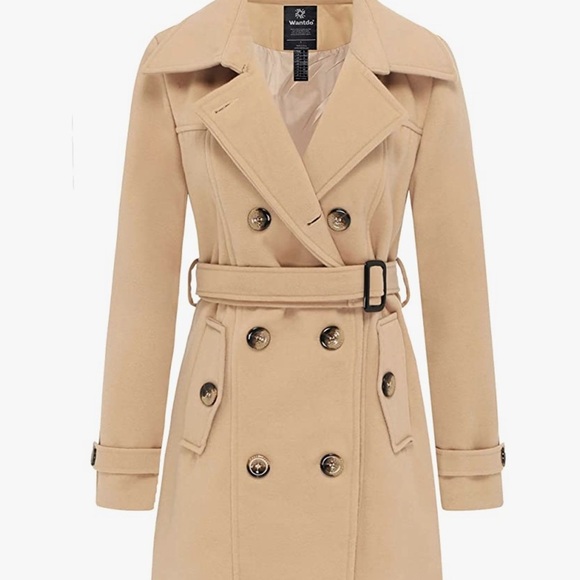 WANTDO tan classic belted trench coat size small new with tags - Picture 4 of 16